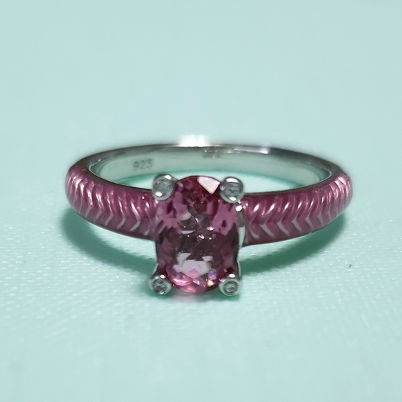 1.25 ct Pink topaz silver ring New - Picture 9 of 13